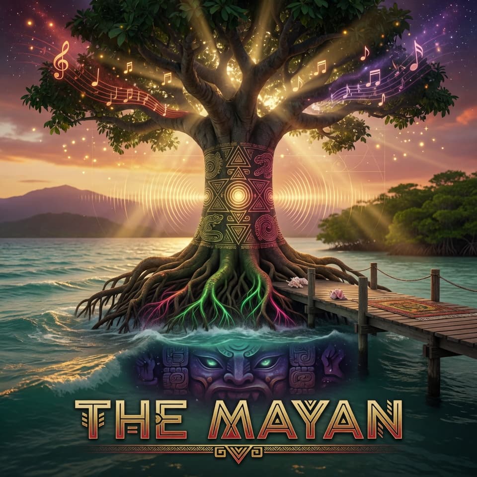 The Mayan sacred tree artwork